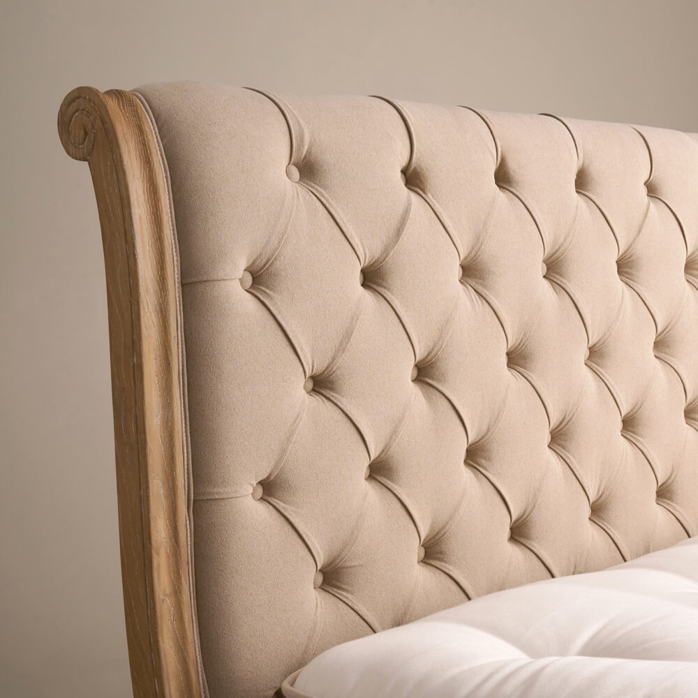 Sienna Beau Scroll Bed, Weathered Oak / Natural, Double